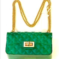 Small Kelly Green Quilted Jelly Bag Width 6.5 Inches 4 Inches Height Depth 2.5 Inches Depth. 20 Inches Shoulder Drop. The Back Has A Fake Pocket. The Inside Does Have Two Sections. My 13 Pro Max Fits Perfectly In One Section With A Case On. Bundle Items For One Shipping Fee. Formal Green Bags With Fold Over Clasp, Chic Green Bag With Fold Over Clasp, Chic Green Bags With Fold Over Clasp, Trendy Green Bag For Formal Occasions, Trendy Green Formal Shoulder Bag, Green Shoulder Bag With Fold Over Clasp For Everyday, Green Shoulder Bag With Gold-tone Hardware For Party, Green Box Bag With Gold-tone Hardware For Evening, Green Rectangular Bag With Snap Closure