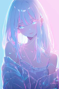 Pink Hair Blue Eyes, Tiktok Pfp, Twitter Artist, Blue Anime, Japon Illustration, 캐릭터 드로잉, Wow Art