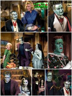 many different pictures of people dressed in costumes