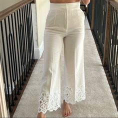 Zara Pants Lace Pants Outfit, Red Dress Pants, Pleather Pants, Skort Dress, Oyster White, Vegan Leather Leggings, Slacks For Women, Zara Jumpsuit, Lace Pants