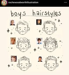 Cartoon Hair Styles, Character Expressions, Hairstyles Boys, Boys Hairstyles, People Cartoon, رسم كاريكاتير, Illustrated People, Stitch People