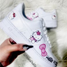 White/ Pink Women’s Hello Kitty Custom Air Force 1 Ships In 1-2 Weeks Cute Hello Kitty Shoes, Sanario Shoes, Baddie Shoes Sneakers, Hello Kitty Sneakers, Hello Kitty Custom, Shoes Hello Kitty, Sarcastic Clothing, Hello Kitty Wallpaper Hd, Pretty Sneakers