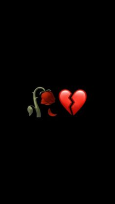 two broken hearts are shown in the dark