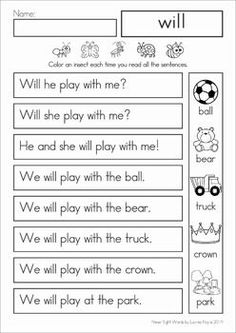 worksheet for reading the words i want to read with pictures and texting