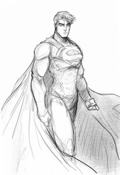 a drawing of a man in a superman costume