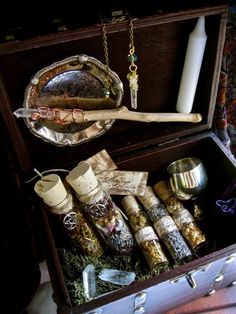 altarsmoke: “Anyone have or think they could use a mobile altar/witch box? Discreet for shared spaces, portable for those who conduct rituals outside, and endlessly customizable. Convert an old sewing... Travel Trunk, Practical Magic, Witchy Vibes, Coven, The Witcher, Book Of Shadows