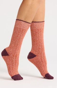 Wide ribbing adds to the cozy appeal of staple boot socks. Polyester/spandex Machine wash, tumble dry Imported Boot Socks, Tumble Dryer, Hosiery, Polyester Spandex, Rust, Socks, Nordstrom, Spandex, Boots