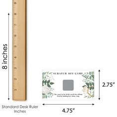 the standard ruler is shown with measurements for each piece of wood that has been cut in half