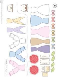 the paper doll is showing how to make bow ties