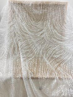 Geometric Embroidery Lace Fabric by Yard with TRANSLUCENT | Etsy Gown Couture, Haute Couture Fabric, Couture Fabric, White Lace Fabric, Beaded Lace Fabric, Bridal Lace Fabric, Geometric Lace, Geometric Embroidery, Bridal Fabric