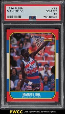 an autographed basketball card from the 1989 - 89 fleer, featuring manute bolt