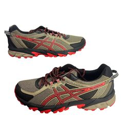 Asics Gel-Sonoma 2 Running Shoe Bark/Orange/Black Mens 13 T634n -Bark/Orange/Black -Synthetic Sole -Gel Technology: -Re-Engineered Outsole Lugs For Better Off-Road Traction -Reduced Amount Of Overlays Around The Forefoot Without Sacrificing Durability -T634n -13 Mens -New In Box Asics Wrestling Shoes, Gel Sonoma, Lifting Shoes, Weight Lifting Shoes, Shoes Asics, Wrestling Shoes, White Running Shoes, Asics Men, Asics Shoes