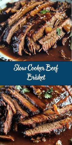 slow cooker beef brisket with brown gravy