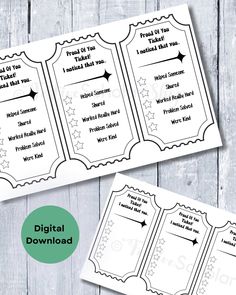 Reward your students with these fun and exciting Kids Reward Tickets! This printable reward coupon is perfect for any pupil reward system in your classroom at school. With an editable template, you can easily customise the tickets to fit your specific needs. Encourage positive behaviour and motivate your students with these engaging rewards. Add some flair to your classroom with this creative and effective student incentive system! WHAT'S INCLUDED IN YOUR PRINTABLE KIDS REWARD TICKETS 1 X  Ready Reward Tickets, Student Incentives, Ticket Printable, Student Birthdays, Kids Rewards, Reward Coupons, Reward System, Educational Printables, Positive Behavior