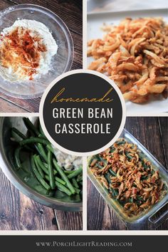 green bean casserole collage with text overlay