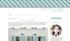 an image of a website page with blue shutters and polka dot pattern on it