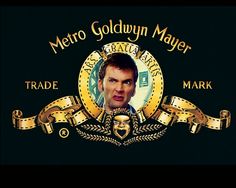 the logo for metro goldwin mayer trade mark, with an image of a man's face