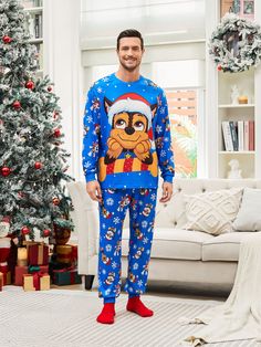 Get into the holiday spirit with PAW Patrol Big Graphic Christmas Family Matching Pajamas Sets. These childlike style pajamas are perfect for the whole family to create a fun and joyful atmosphere during the festive season.

Fabric
Breathable and cozy pajamas made of 95% Polyester and 5% Spandex for men and women sizes, and 96% Polyester and 4% Spandex for kids and baby sizes.

Care Instruction
Machine washable and tumble dry on low heat. Use a warm iron if needed.

Key Features
• Please add each size separately to your shopping cart
• Officially Licensed Nickelodeon PAW Patrol Merchandise.
• Thickness: Moderate.
• Sheer: Not see-through.
• Elasticized waist for men, women, and kids' pants
• Bottom snaps for baby jumpsuits
• Flame resistant fabric for baby and kids' apparel
• Soft and comf Paw Patrol Christmas, Family Matching Pajamas, Graphic Christmas, Paw Patrol Characters, Paw Patrol Nickelodeon, Comfortable Pajamas, Cozy Pajamas, Pajamas Sets, Baby Jumpsuit