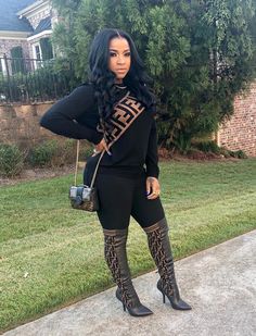 Toya in Fendi Toya Wright, Fall Attire, Outfits Dresses, Sweater Outfit, Cute Swag Outfits, Swag Outfits, Simple Outfits