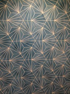 an abstract wallpaper pattern with white lines and dots on a blue background that looks like hexagonal shapes