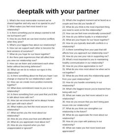 Couple Deep Talk Questions, Conversation Questions Relationships, Intimate Conversation Topics, Deep Talk Questions Relationship, Couple Date Night Questions, Things To Talk About With Your Partner, Couple Questionares, Deep Talk Question For Couple, Deeptalk Questions Relationship