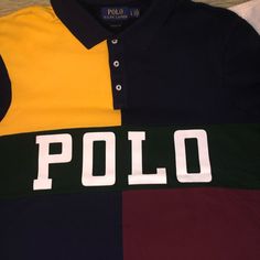 (Like New . Worn Once) Classic Fit Yellow Long Sleeve Cotton Polo Shirt, Yellow Sporty Cotton Polo Shirt, Yellow Cotton Sporty Polo Shirt, Ralph Lauren Blue, Ralph Lauren Shirt, Men's Polo, Rugby, Blue Yellow, Polo Ralph