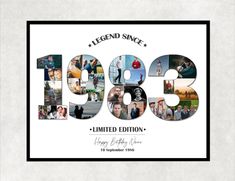 40 birthday personalised gift, 40th birthday collage gift, 40 birthday gift ideas, legend since 1983 80th Birthday Party Decorations, 40th Birthday Presents, Sixtieth Birthday, Birthday Photo Collage, 40 Birthday, Collage Foto, Photo Collage Gift, Forty Birthday, Birthday Collage