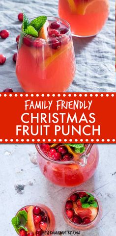 Easy Christmas Punch is perfect for entertaining in the busy holiday season! With a few simple ingredients & 10 minutes of prep, including sliced fruit, you have a delicious big-batch Christmas drink - crowd-pleasing party punch with a stunning presentation for Christmas party or any holiday celebration! Make it a family friendly Christmas punch, alcoholic Christmas punch, Christmas cocktail, Christmas Mocktail as needed #christmas #mocktail #cocktail #mocktail #fruitpunch #punch #recipe Alcohol Free Christmas Punch, Kids Christmas Punch Recipes, Big Batch Cocktails Christmas, Holiday Drinks For A Crowd, Clear Punch Recipes, Winter Punch Recipes Non Alcoholic, Xmas Punch Recipes, Kids Christmas Punch, Punch For Kids Party