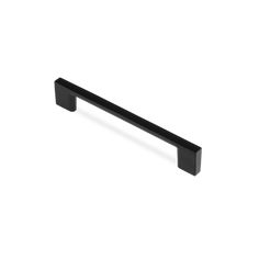 a black cabinet handle on a white background