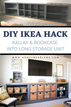 the diy ikea hack is an easy and cheap way to organize your living room