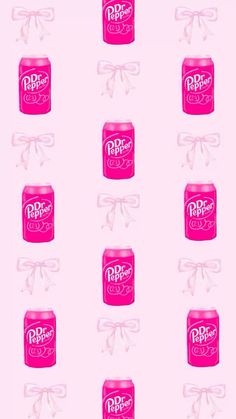 pink soda cans with ribbons tied around them on a light pink background that says rippa pop