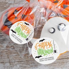 Whether you're baking sweet treats to hand out to friends or putting together party favors for your annual Halloween party, our Personalized Happy Halloween Circle Labels will be a cute personal touch! These 8 sheets containing 96 stickers may be personalized with 2 custom message lines. Celebrate the spooky season by sharing goodies! Stickers Details The stickers measure 2 1/2" round Each personalized packet contains 96 stickers Item 1216371 Annual Halloween Party, Halloween Goodie Bags, Circle Labels, Halloween Goodies, Halloween Party Supplies, School Stickers, Trunk Or Treat, School Fundraisers, Trick Or Treater