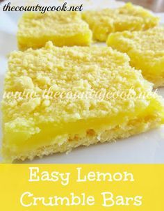 easy lemon crumble bars are the perfect dessert