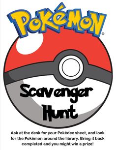 the back cover of pokemon's scavenger hunt, with an image of a poke