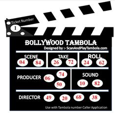 a movie clapper with numbers on it and the words, hollywood tamboll