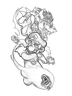 mario and luigi coloring pages for kids to print on the computer or use as wallpaper