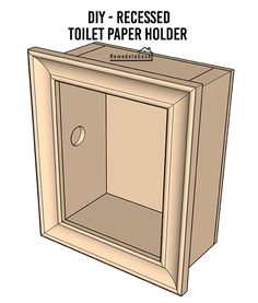 the diy - recessed toilet paper holder is shown with instructions for how to use it