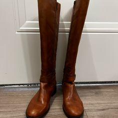 Antonio Melano Riding Boots. Good Condition! Open To Offers! Leather Heeled Boots For Riding In Fall, Leather Riding Heeled Boots For Fall, Fall Riding Leather Heeled Boots, Leather Lined Riding Boots With Medium Width, Knee-high Leather Riding Boots, Brown Leather Knee-high Riding Boots, Brown Round Toe Riding Boots, Western Calf Leather Knee-high Boots With Round Toe, Medium Width Almond Toe Riding Boots