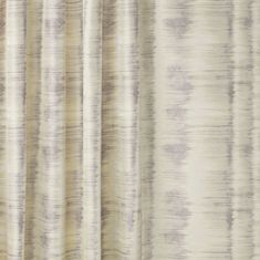 an image of a curtain with white and grey stripes on the outside, as seen from behind