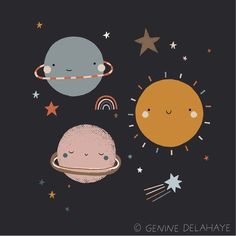 an image of the planets in space with stars