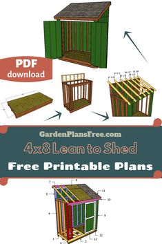 the free printable garden shed plans for kids and adults to learn how to build