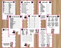 minnie mouse baby shower game with pink accents