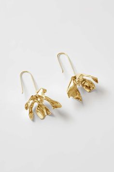 Wolf circus marley flower drop earrings in gold.    each piece of jewelry is designed and handcrafted by a talented team in vancouver canada.    wc-e-marley-g    pipe and row Wolf Circus, Flower Drop Earrings, Earrings In Gold, Vancouver Canada, Gold Drop Earrings, Circus, Designing Women, Vancouver, Jewelry Design