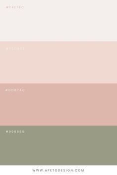 the color palette is shown in shades of pink, green and beige