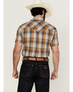 Fitted Collared Camp Shirt With Pockets, Western Style Cotton Shirt With Short Sleeves, Western Short Sleeve Tops With Button Closure, Western Short Sleeve Shirt With Button Closure, Western Style Collared Shirt With Pockets, Pendleton Mens, Western Shirt, Plaid Print, Western Shirts