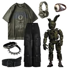 Fnaf Inspired Outfits, Fnaf Clothes, Fnaf Outfits, Punk Style Outfits, Geeky Clothes, Silly Clothes, Alt Clothes