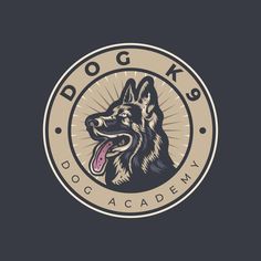 a dog logo with the words dogs academy in it's center and an image of a