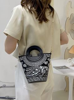 Love this purse! It is so comfortable to carry and light weight. #bandana #bucket #crossbody #bag Crossbody Bags For Women, Bags Tote, Bandana Print, Bag Fashion, Leather Material, Tote Handbags, Bucket Bag, Crossbody Bags, Vegan Leather