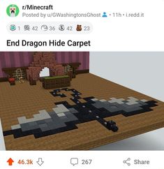 the end dragon hide carpet is on sale for $ 6, 697 at minecraft