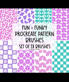 fun and funky pattern brushes set of 28 brushes